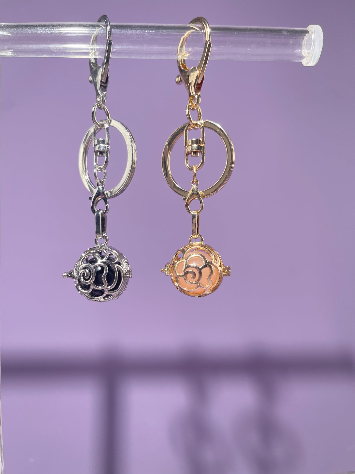 Rose Locket Bag Charm and Necklace