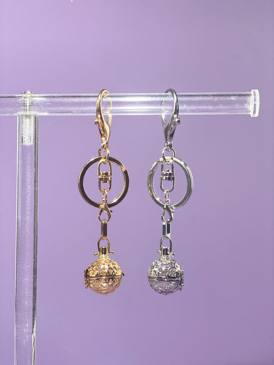 Round Snowflake Locket Bag Charm and Necklace