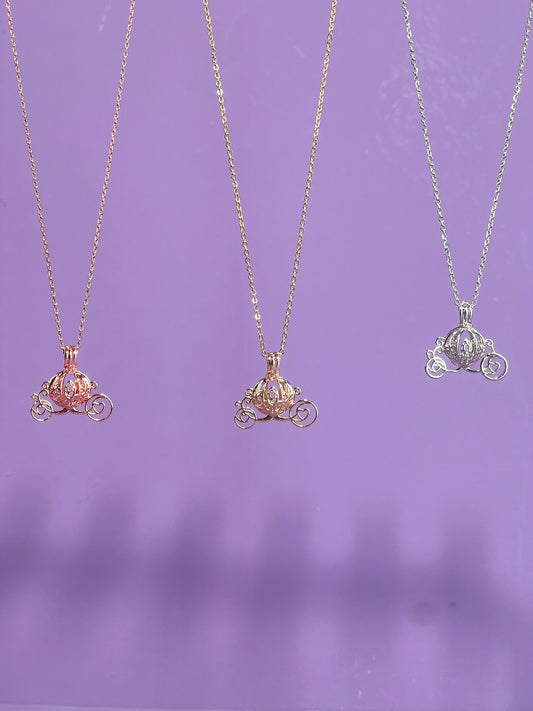 Mini Carriage Locket Bag Charm and Necklace (Fits only 8mm & below spheres)