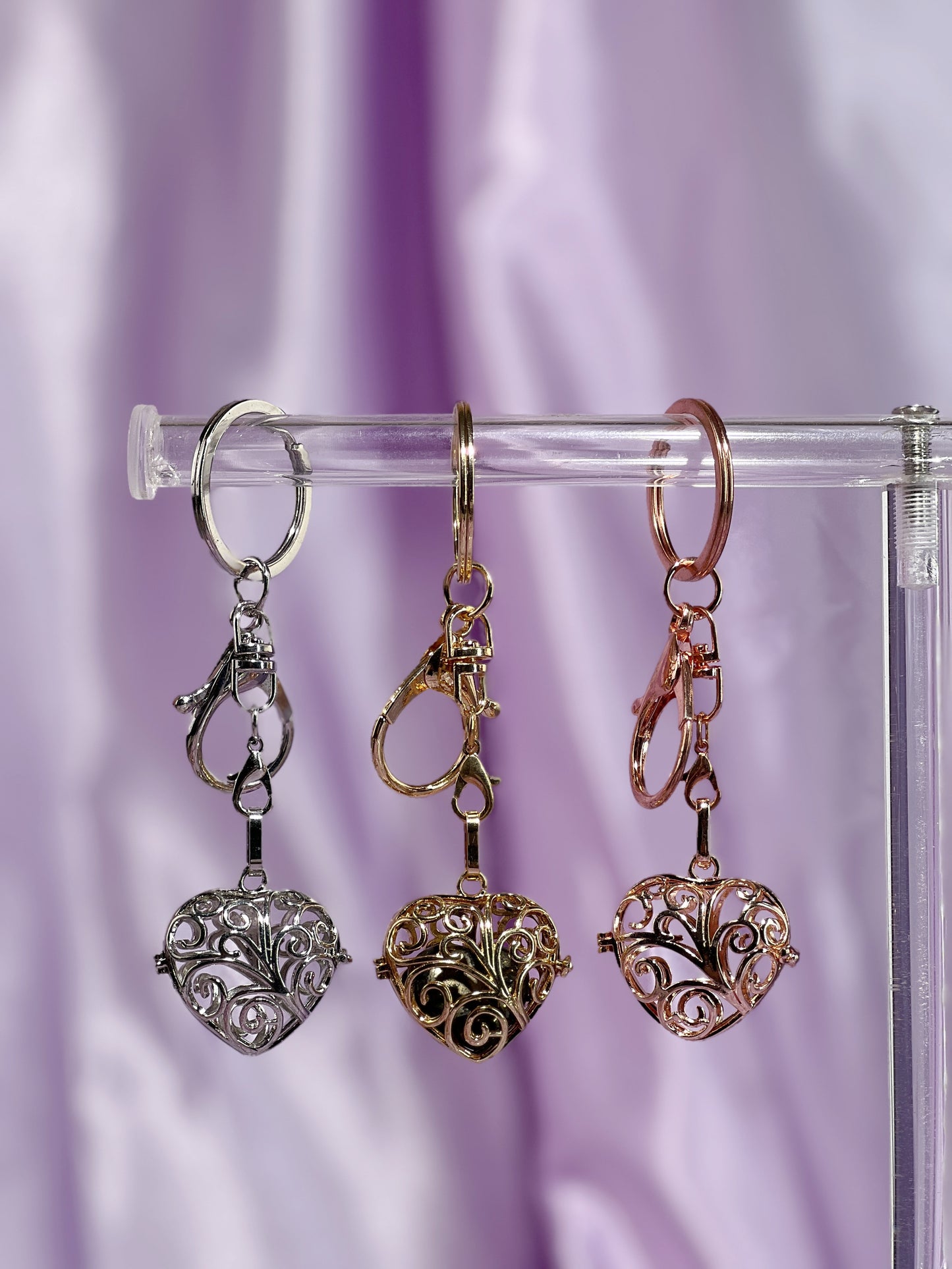 Twirl Heart Locket Bag Charm and Necklace