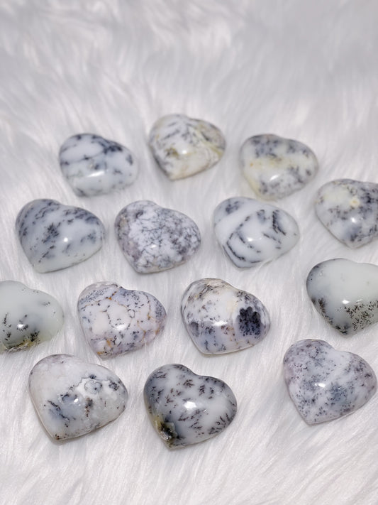 Dendritic Agate Hearts
