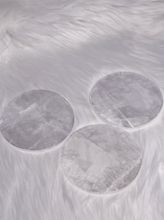 Selenite Round Plate