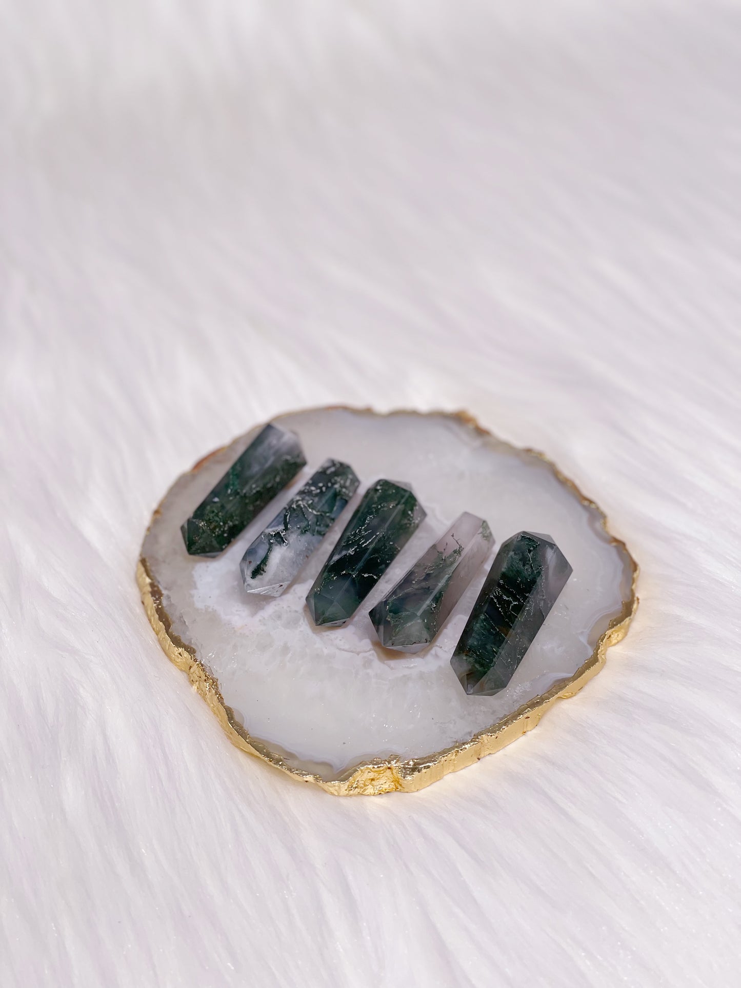 Moss Agate Mini Double Terminated Point