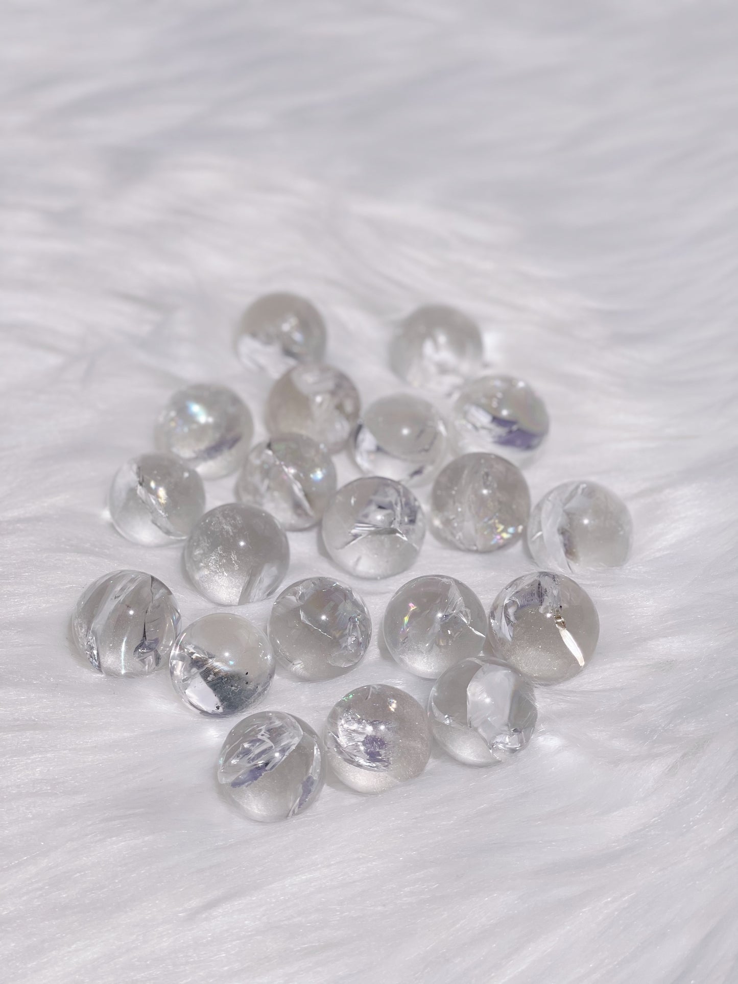 Rainbow Clear Quartz Mini Spheres