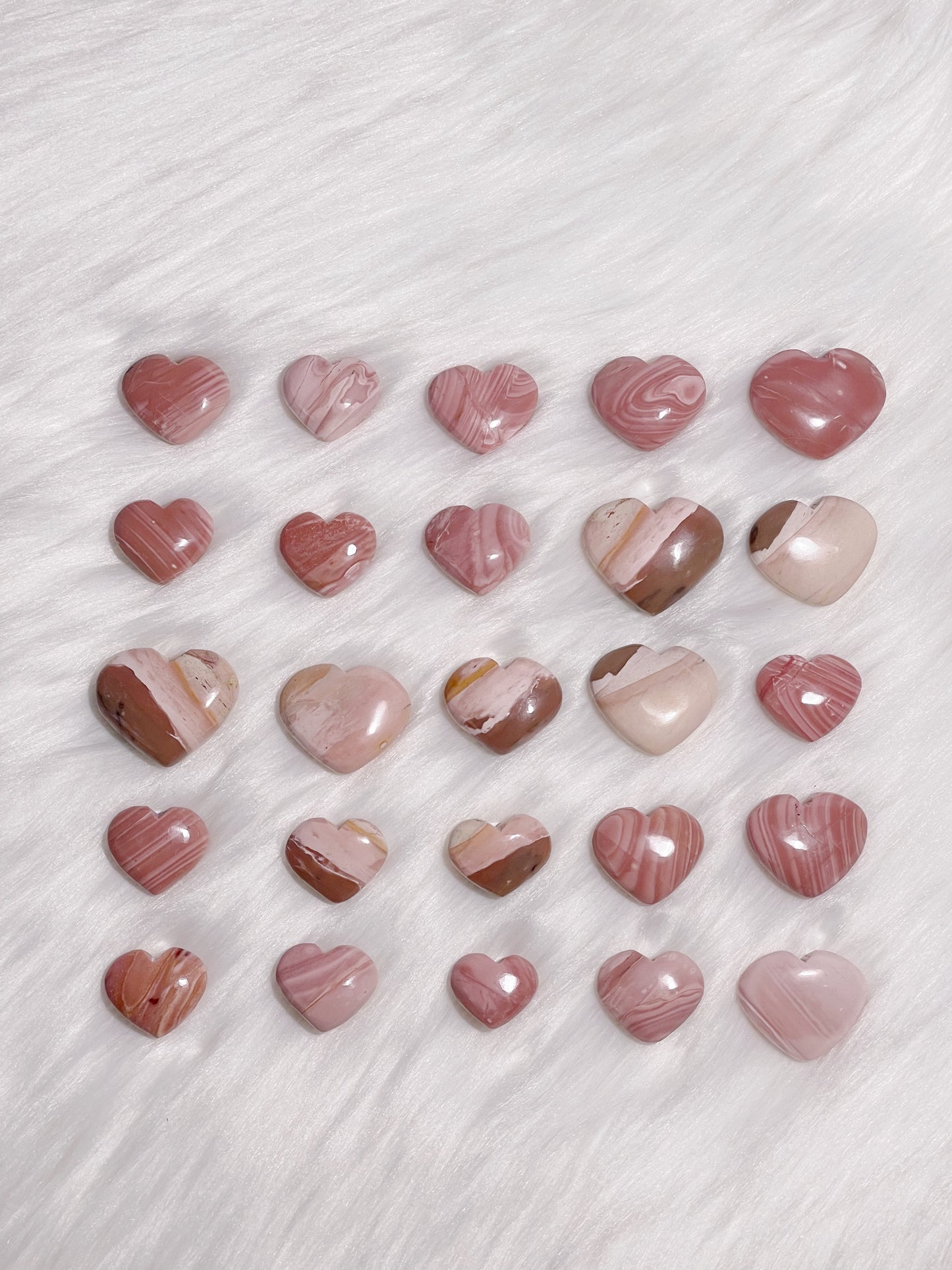 RARE Australian Pink Opal Small Hearts