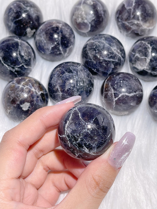 Iolite Sunstone Small Spheres