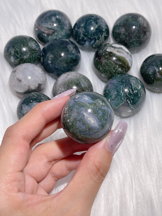 Moss Agate Small Spheres