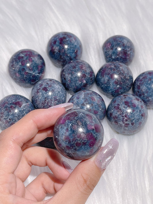 Ruby Kyanite Small Spheres
