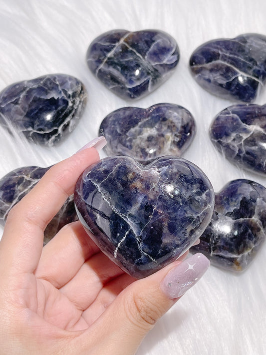 Iolite Sunstone Hearts