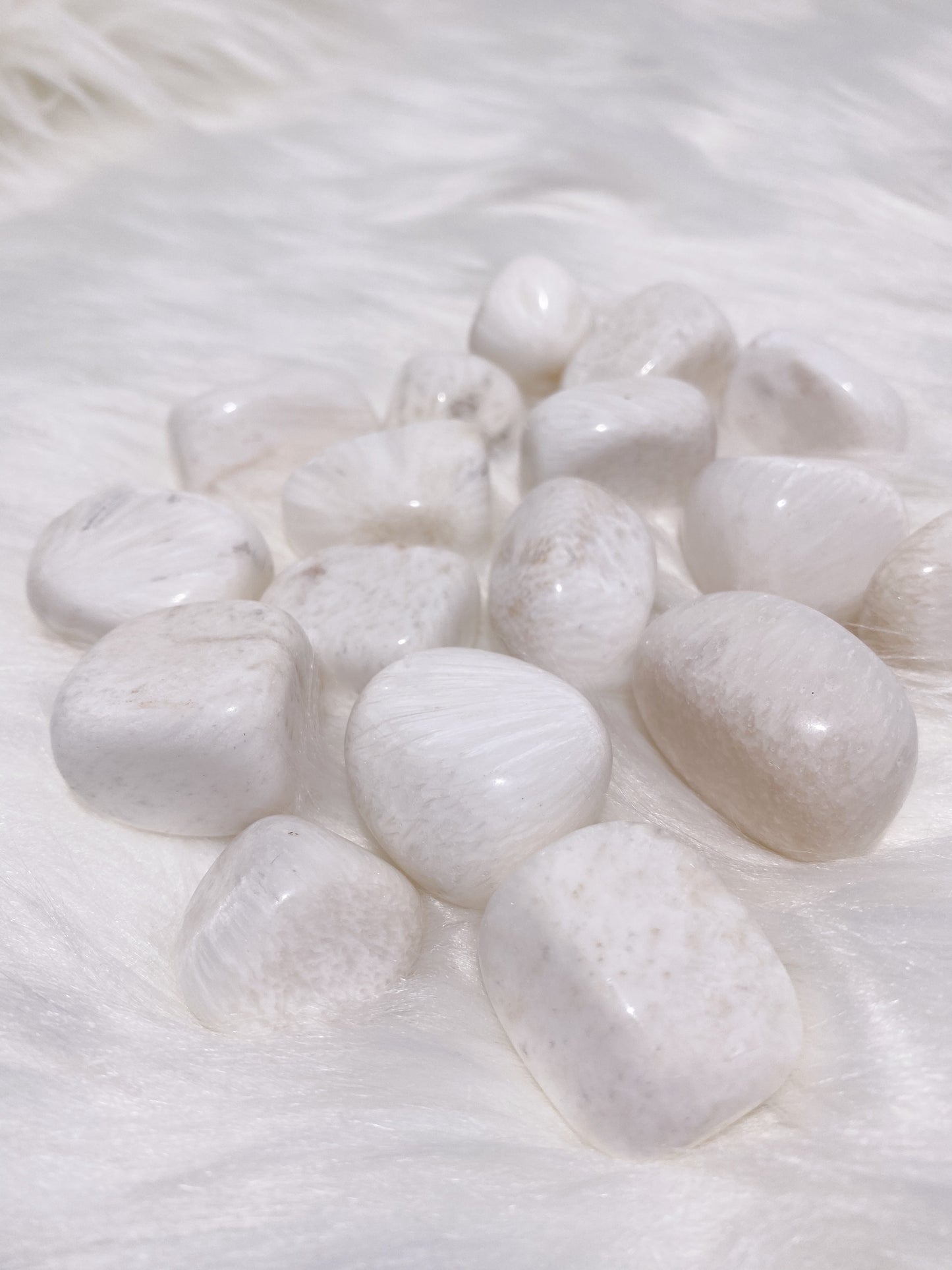White Scolecite Tumbled Stone