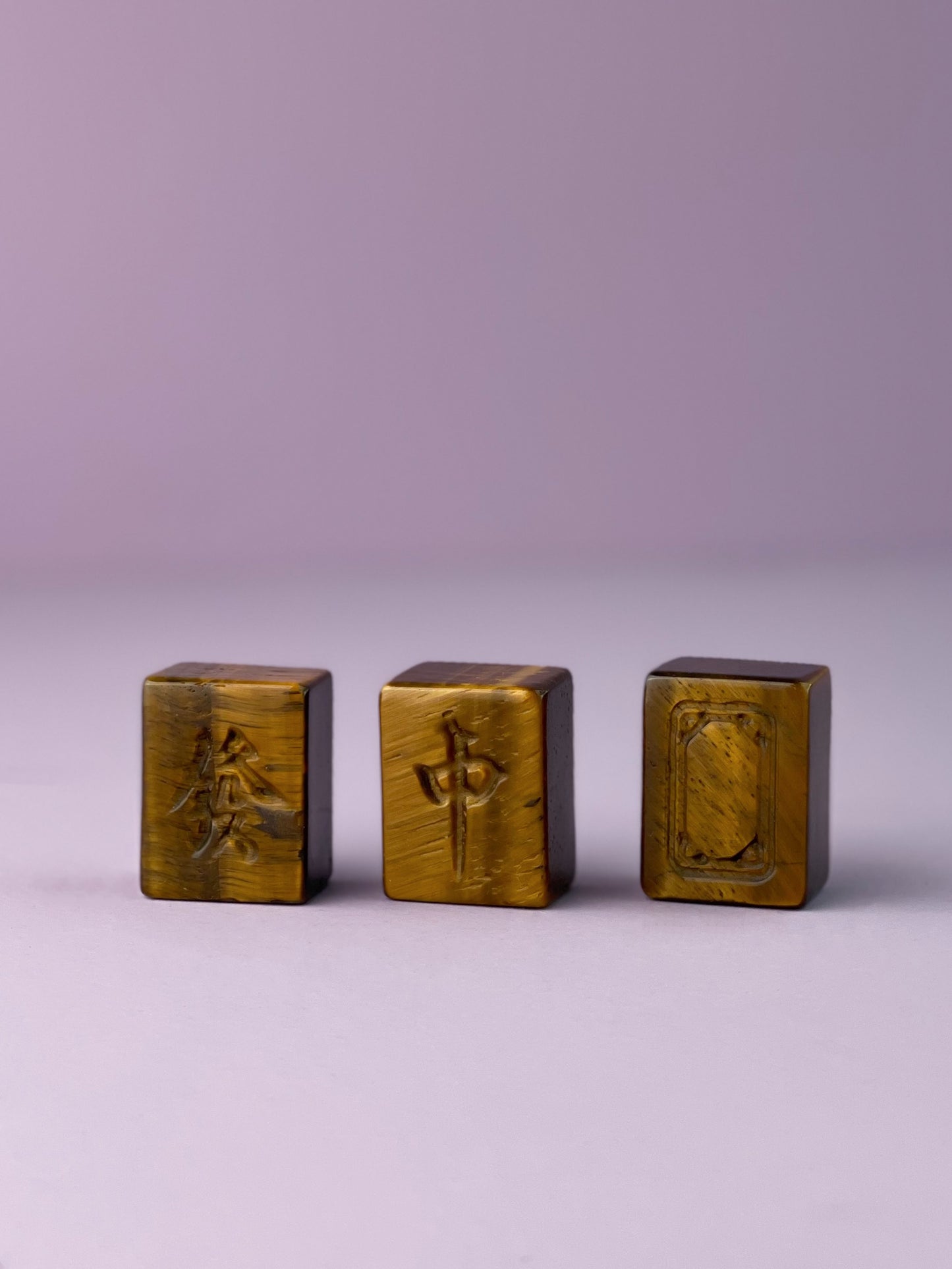 Golden Tiger's Eye Mahjong Tile