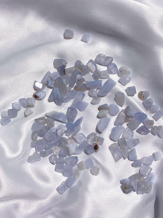 Blue Lace Agate Chips - Caring Crystals