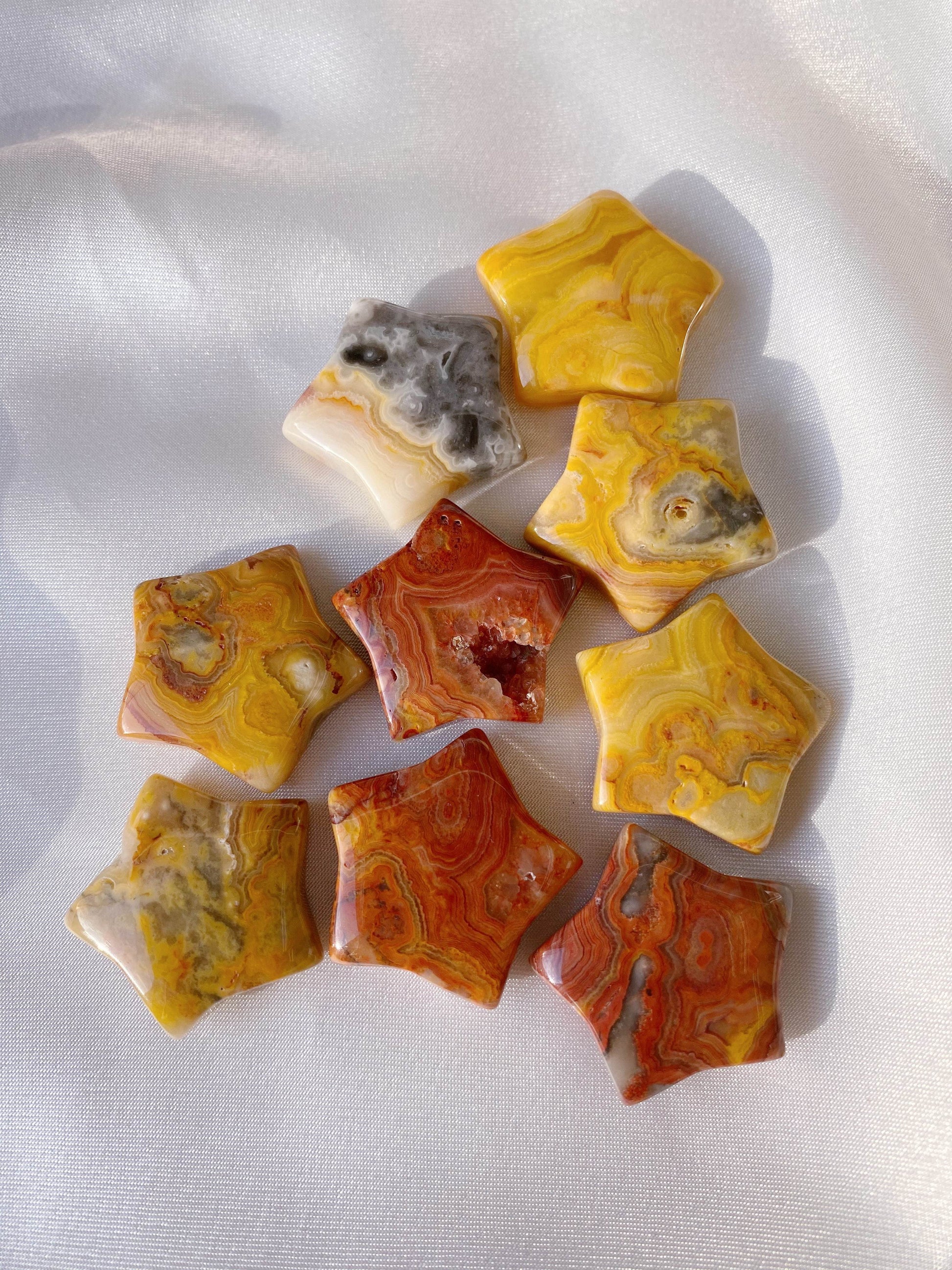 Crazy Lace Agate Star and Moon - Caring Crystals