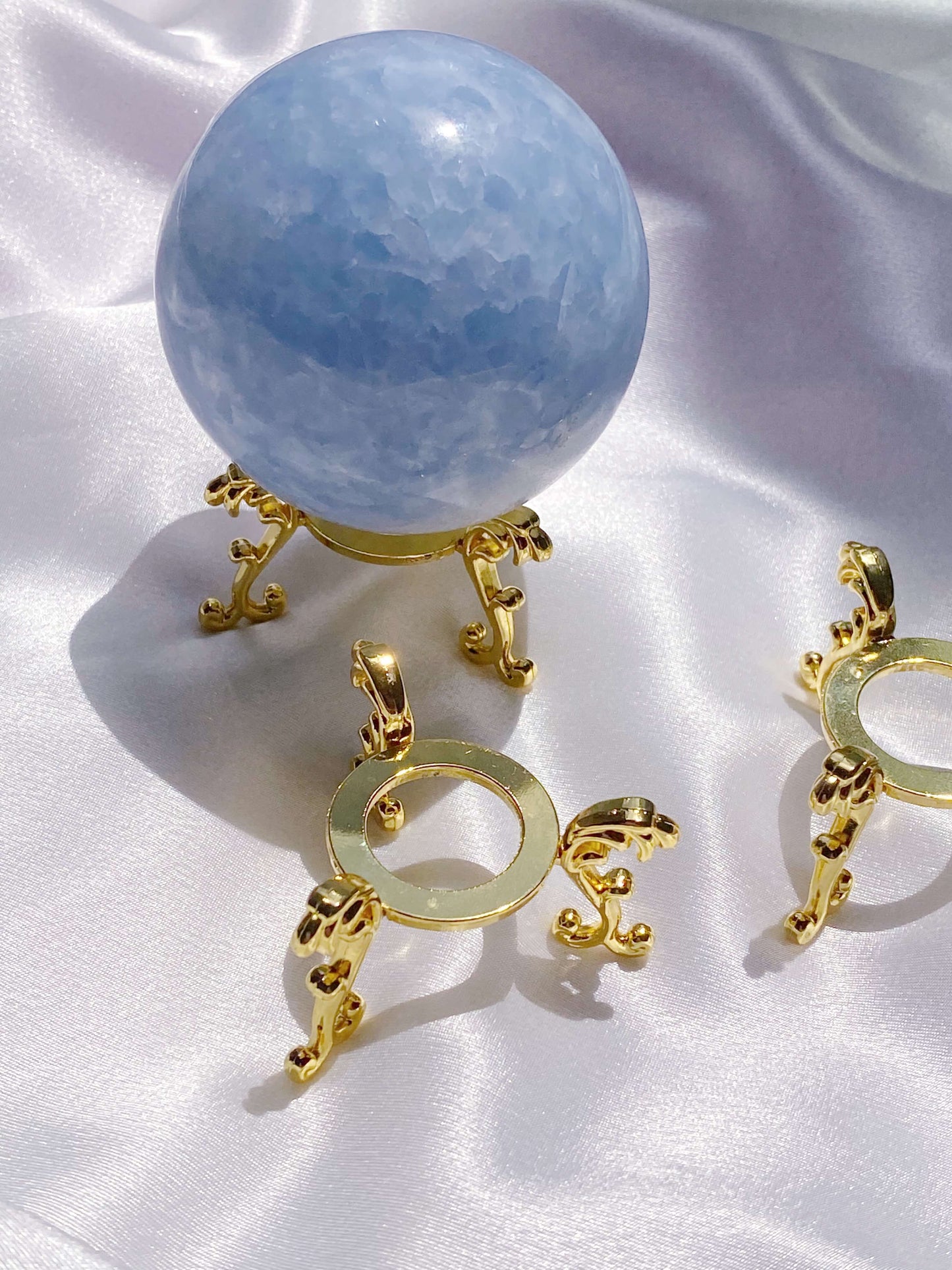 Gold Metal Sphere Stand - Caring Crystals