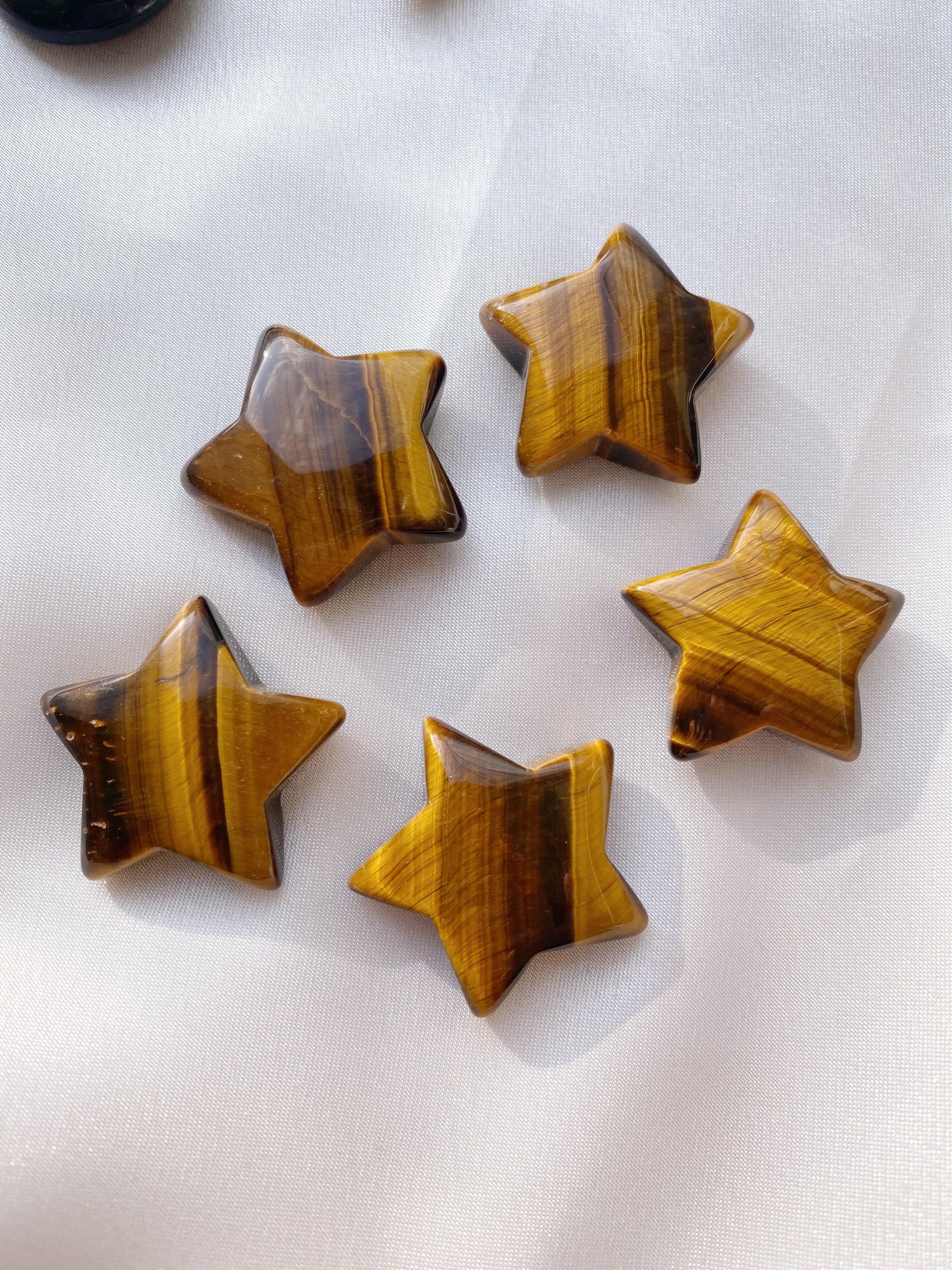 Golden Tiger Eye Star and Moon - Caring Crystals