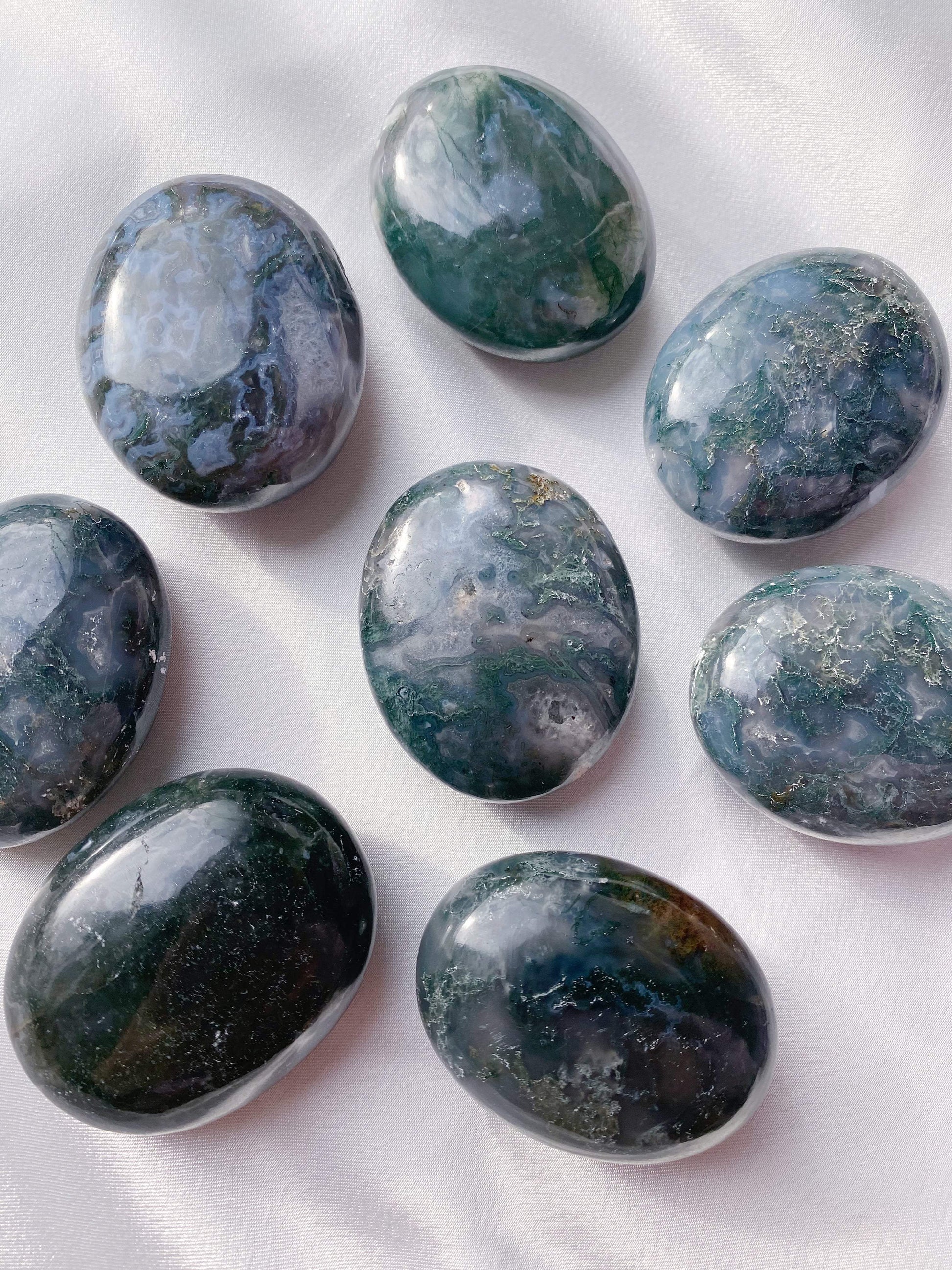 Moss Agate Palm Stone - Caring Crystals