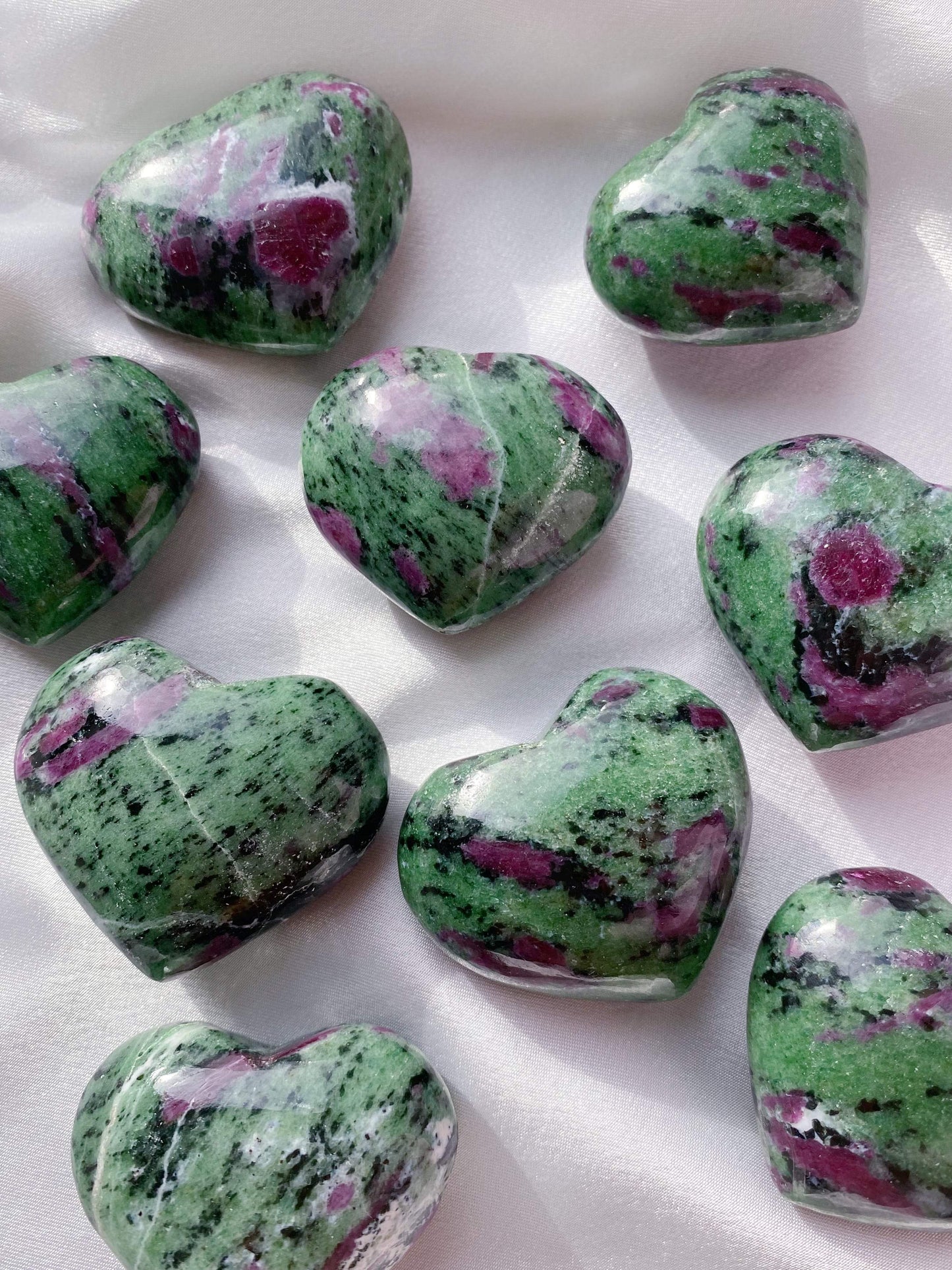 Ruby Zoisite (Anyolite) Hearts - Caring Crystals