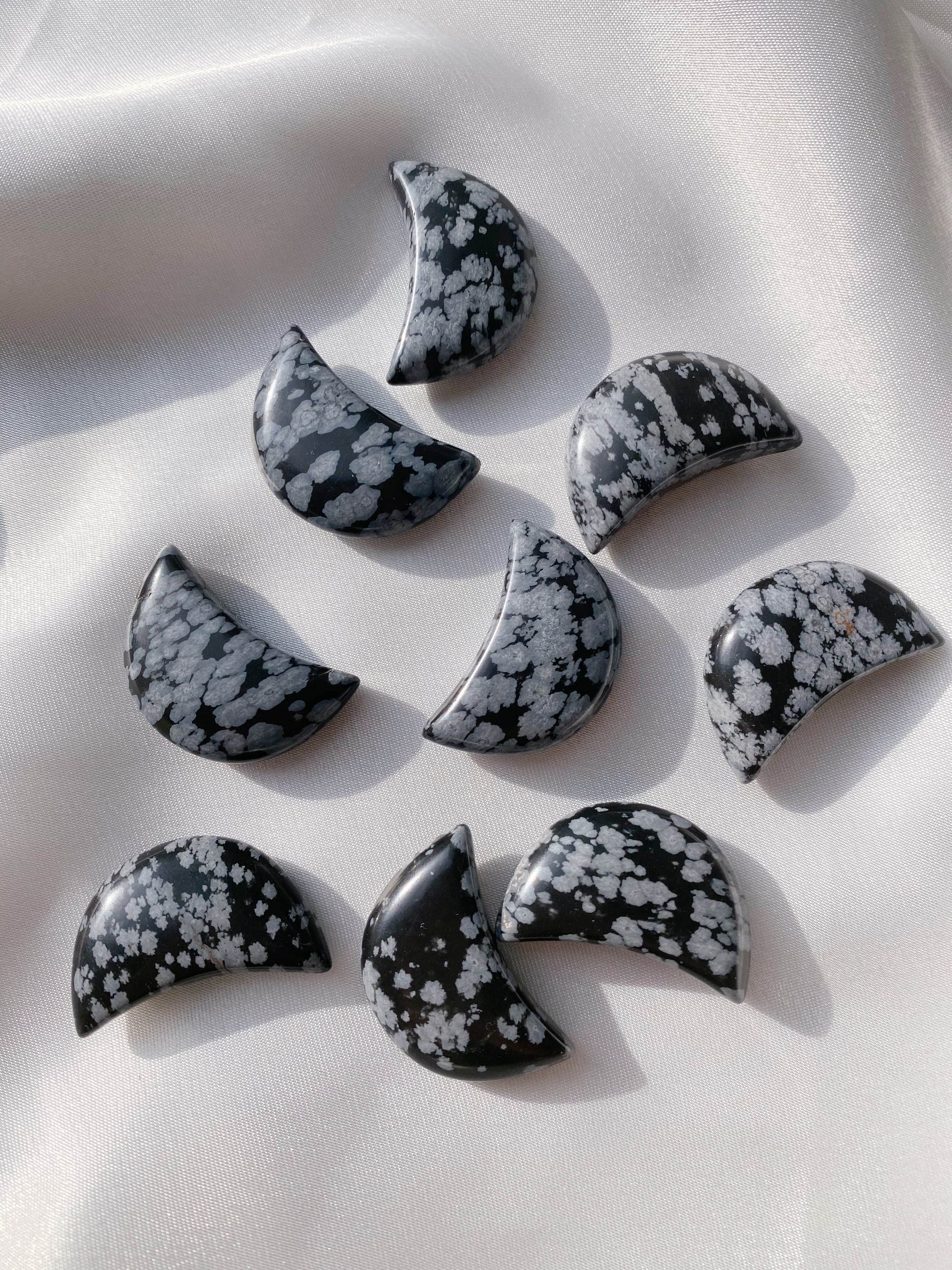Snowflake Obsidian Moon - Caring Crystals